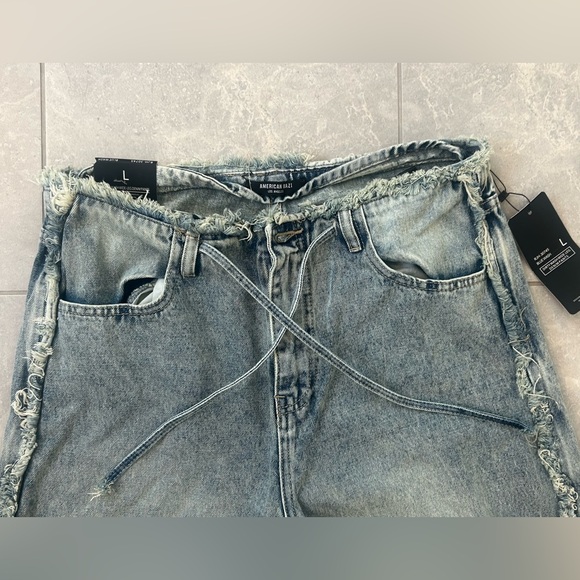 NWT American Bazi Wide-Leg Denim Jeans – Blue Wash - Large - Picture 3 of 9